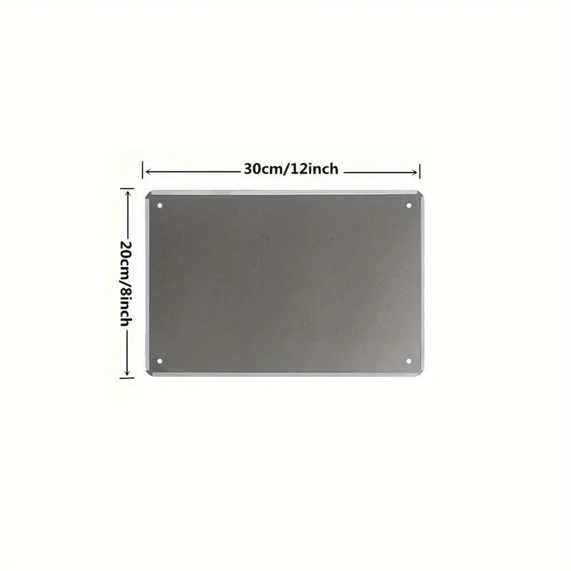 2D FlatRoom Decoration Fun Retro Metal Decorative Plate: 7.87 x 11.81 inch - FranksFunkyStuff
