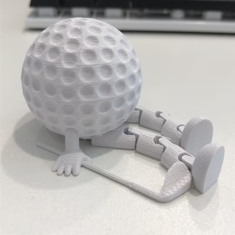 NEW Round golf Ball Sitting Figurine with Club3