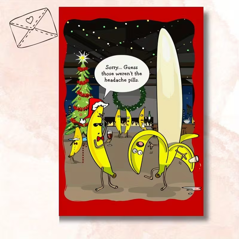 Funny Banana Peel Christmas Card4