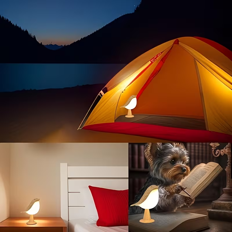 NEW Bird Desk Lamp, Small Table Lamp, Cordless 3 Touch Dimmable Light7
