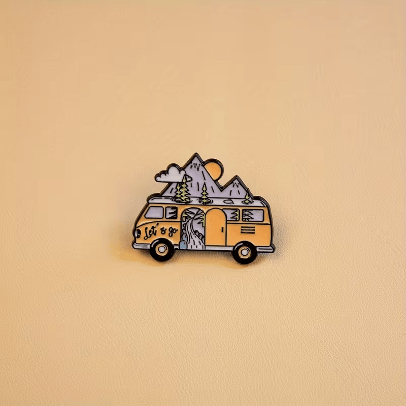 Cartoon Bus Enamel Pin, Casual Style Zinc Alloy Brooch for Apparel And Bags - FranksFunkyStuff