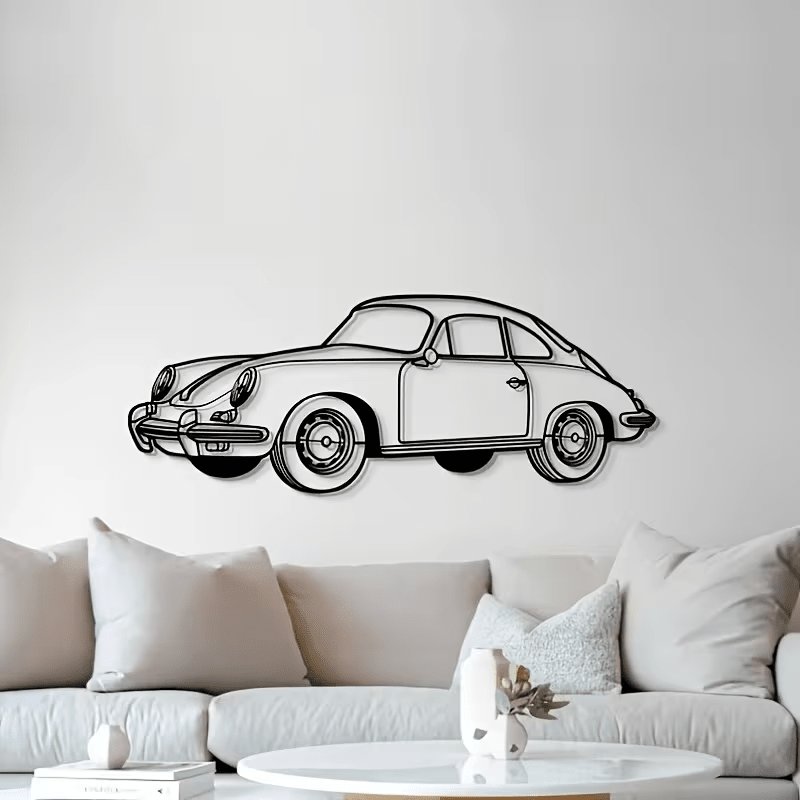 NEW 356 Porsche Die Cut Metal Silhouette Wall Art - FranksFunkyStuff