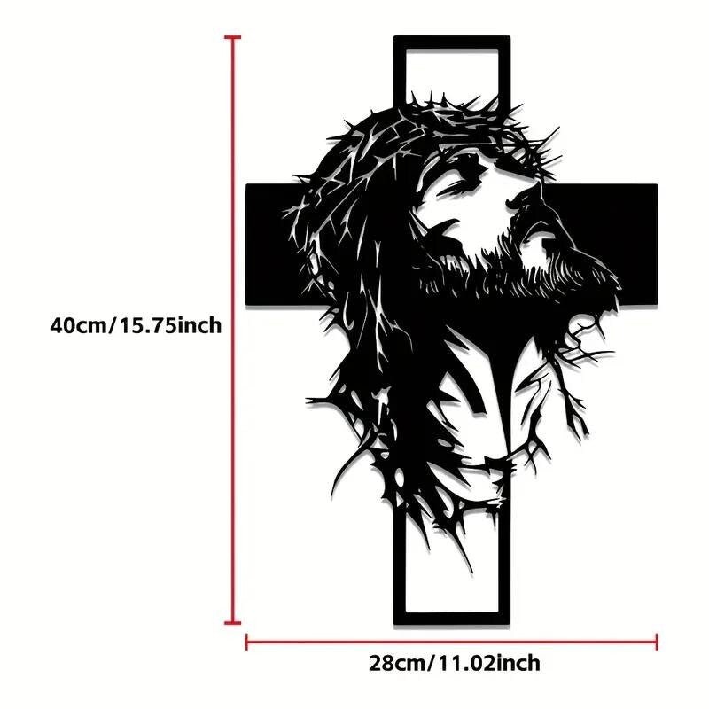 NEW Jesus on the Cross Metal Wall Art - Black - FranksFunkyStuff