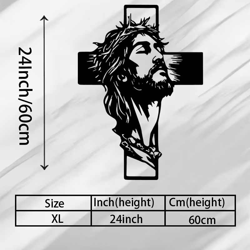 NEW Jesus on the Cross, Metal Wall Art Silhouette, LARGE SIZE 24 x 18.5 - FranksFunkyStuff