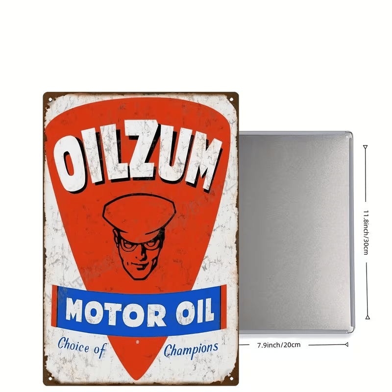 NEW Oilzum Motor Oil Champions Choice Vintage Looking Metal Wall Art Sign - FranksFunkyStuff