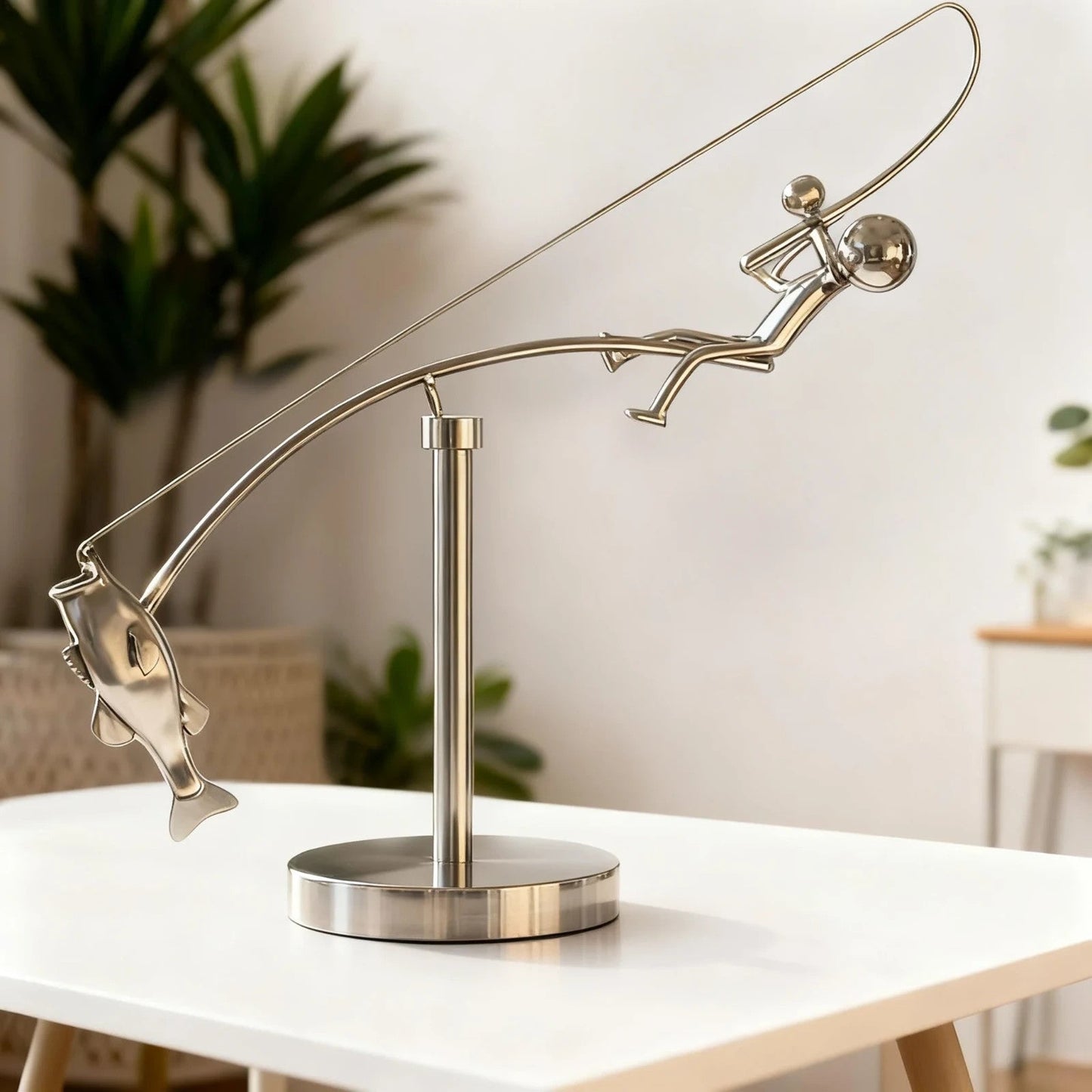 NEW Stainless Fisherman Balance Sculpture - FranksFunkyStuff