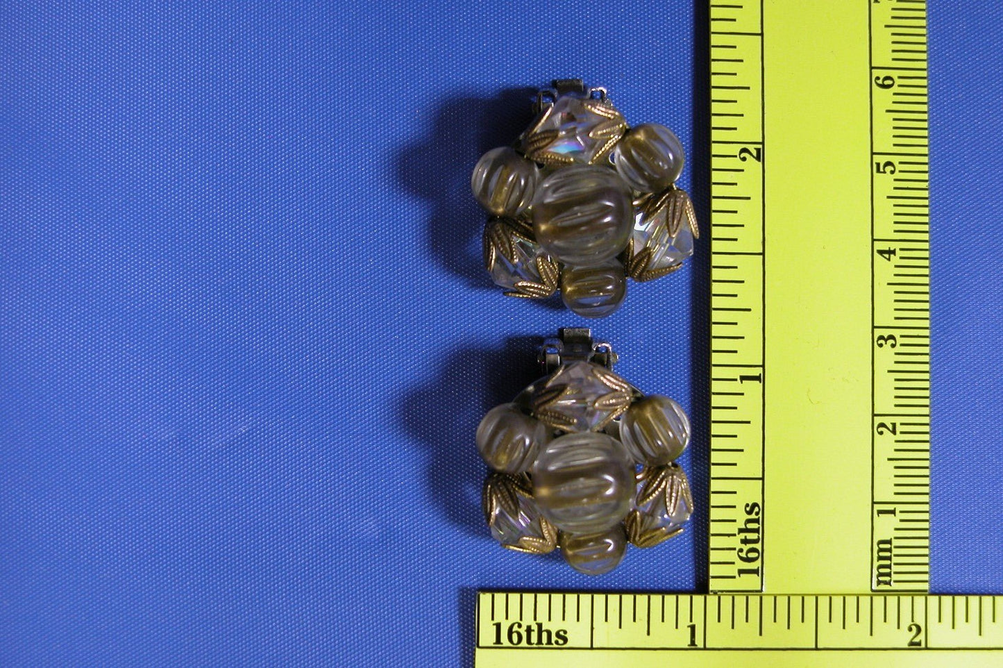 Vintage Costume Jewelry 1950's Tri Strand Necklace and Earring Set - FranksFunkyStuff