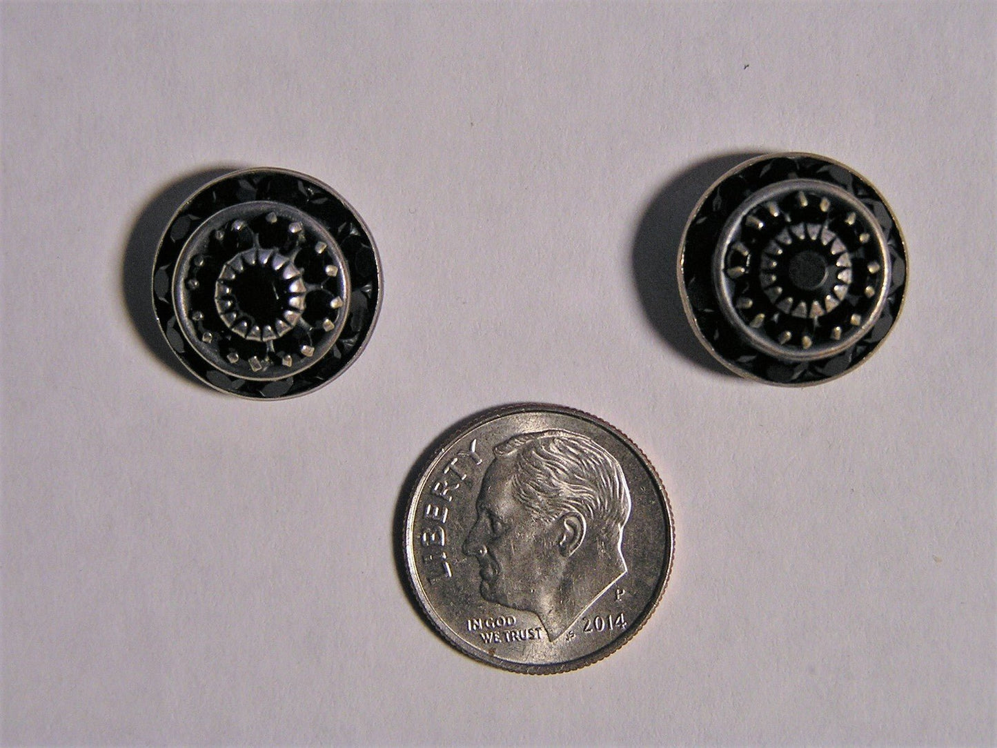 Vintage Ear Ring Studs with Black stones - FranksFunkyStuff