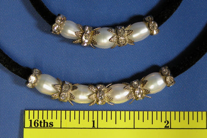 1970's Faux Pearl Matching Choker and Bracelet - FranksFunkyStuff