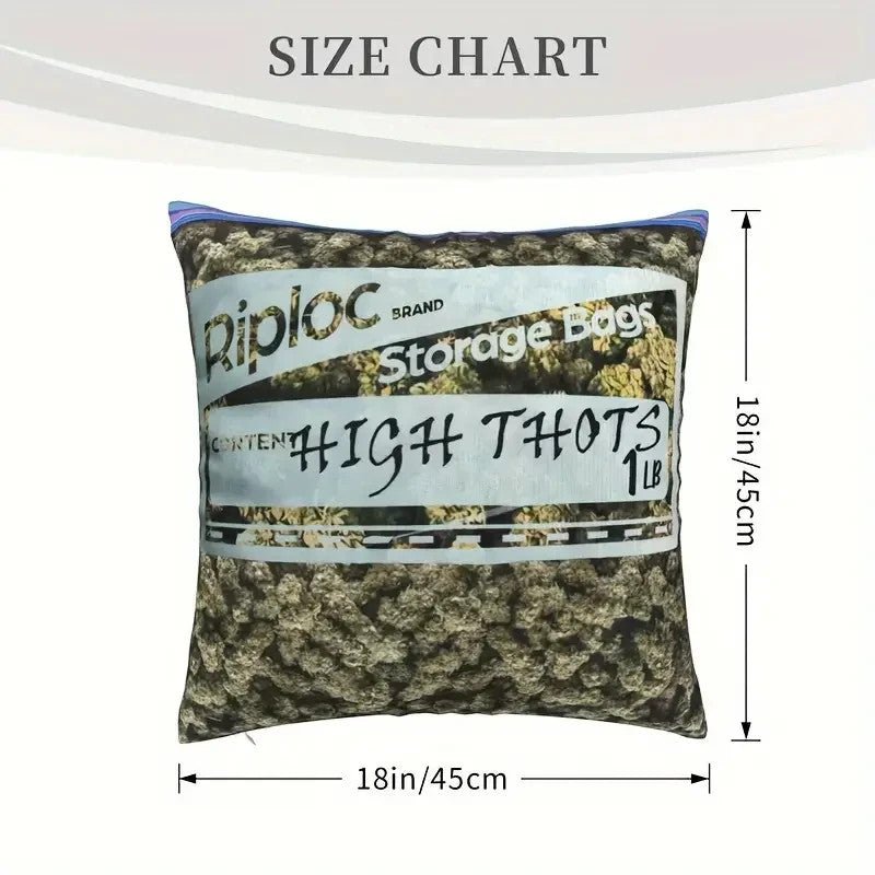 420 Weed Baggie Design Throw Pillow Cover, 18x18 Inch - FranksFunkyStuff