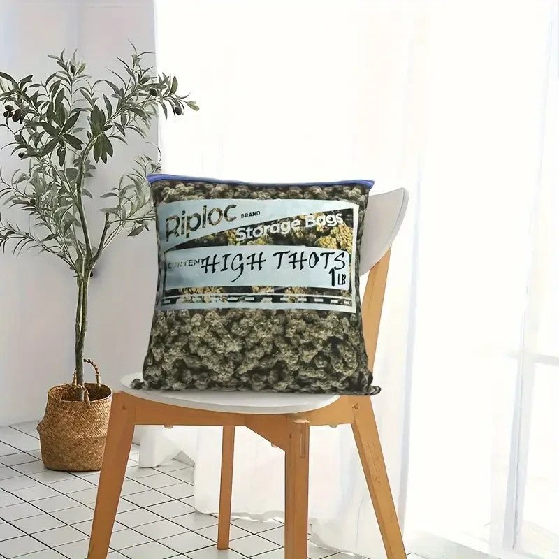 420 Weed Baggie Design Throw Pillow Cover, 18x18 Inch - FranksFunkyStuff