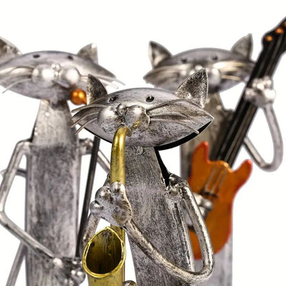 3 Piece Cat Band, Metal Sculptures