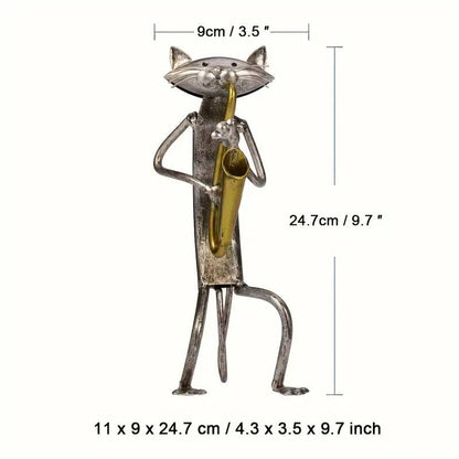 3 Piece Cat Band, Metal Sculptures
