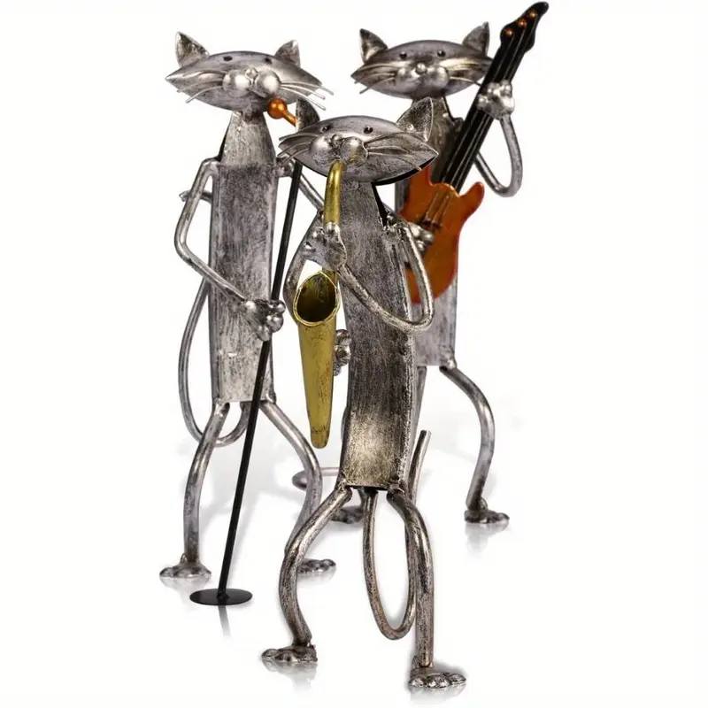 3 Piece Cat Band, Metal Sculptures