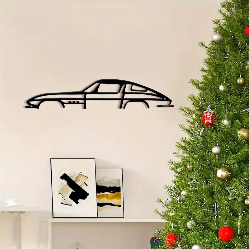 New Corvette Car Silhouette Metal Wall Sculpture