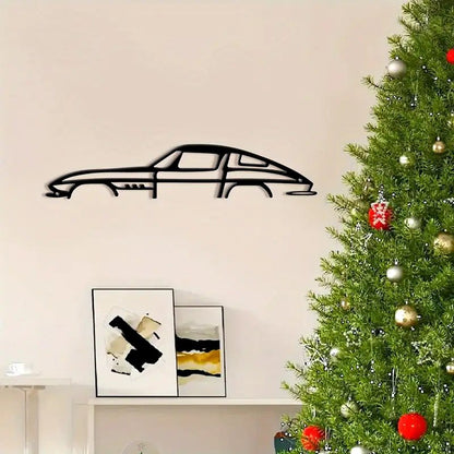 New Corvette Car Silhouette Metal Wall Sculpture