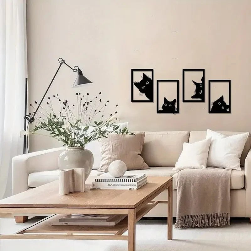 4pcs CATS/KITTENS Set Metal Wall Decor - FranksFunkyStuff