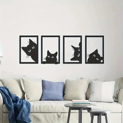 4pcs CATS/KITTENS Set Metal Wall Decor - FranksFunkyStuff