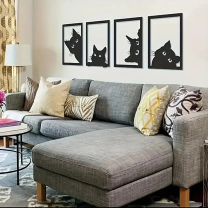 4pcs CATS/KITTENS Set Metal Wall Decor - FranksFunkyStuff