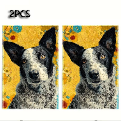 NEW 2pcs Australian Cattle Dog (Blue Heeler) Kitchen & Bath Towel Set0