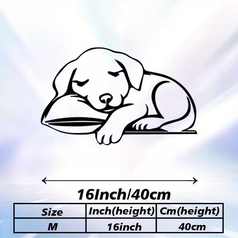 NEW Metal Sleeping Puppy Silhouette  Wall Art1