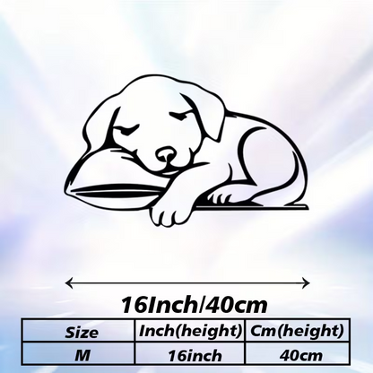 NEW Metal Sleeping Puppy Silhouette  Wall Art1