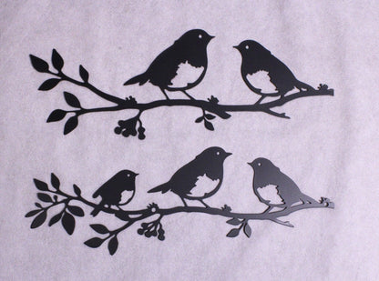NEW  5 Birds On 2 Branches Metal Wall Decorations0