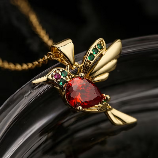NEW Colorful  Zircon Hummingbird Necklace0