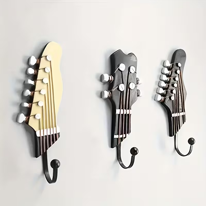 NEW  Guitar-Shaped Wall Hook, Hat, Coat hanger  (Set of Three)5