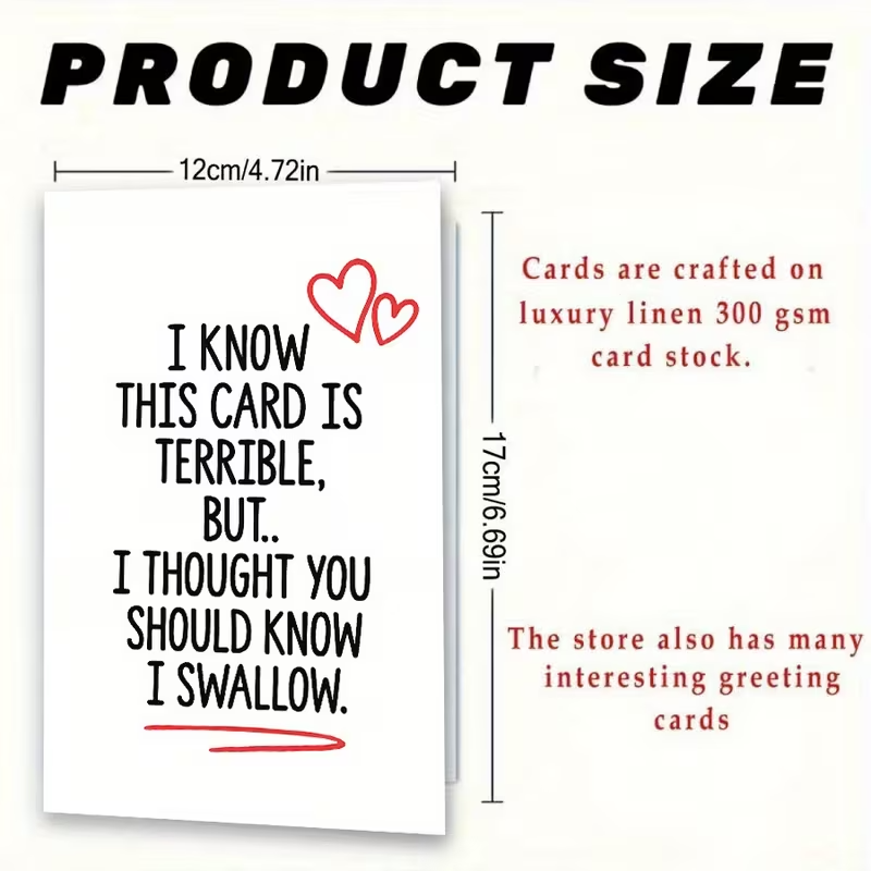 Adult Greeting Card, Any Occasion, Funny and Naughty Card W/Envelope1
