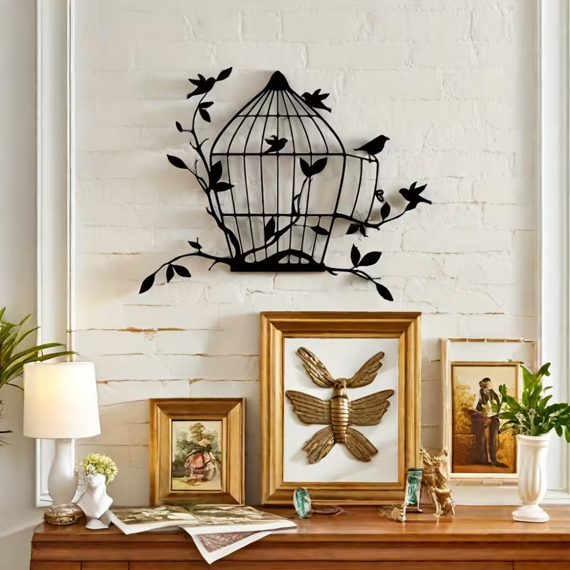 NEW Unique Metal Birdcage Wall Art6