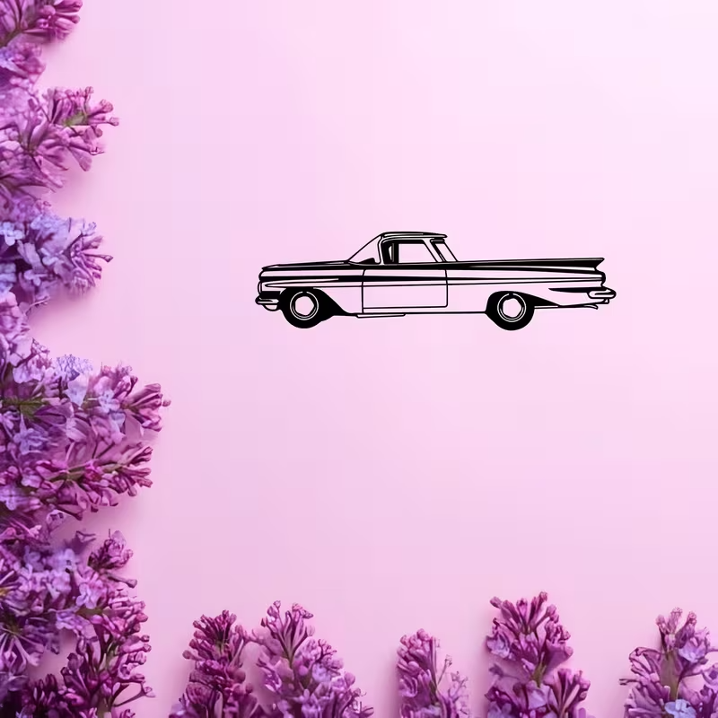 NEW 1959 CHEVROLET EL CAMINO METAL Silhouette Sculpture Wall Art2