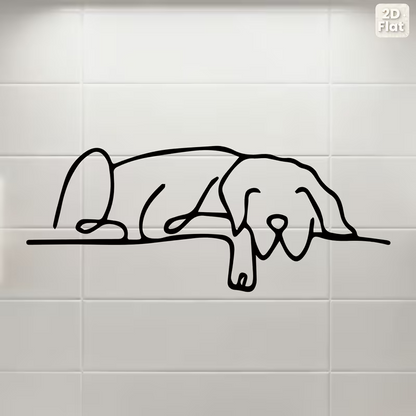 NEW.  Sleeping Dog Metal Silhouette Wall Art3