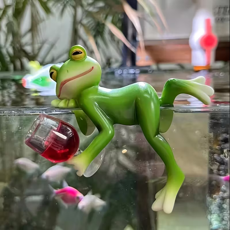 NEW Three Whimsical  Frog Sculptures with Drinks  3 Piece Set7