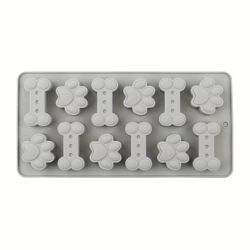 NEW Silicone Mold for Baking with 14 Bone-Shaped Paw Designs0