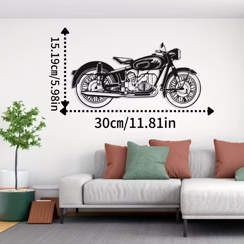 NEW Vintage Motorcycle Metal Silhouette Wall Art1