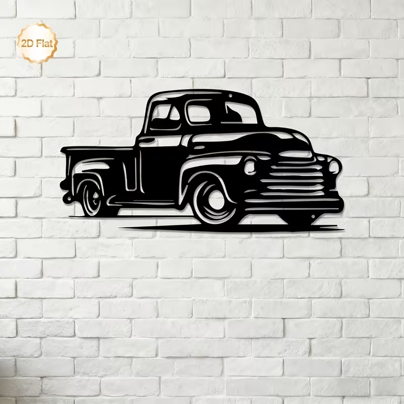 NEW Vintage CHEVY 1950'S PICK UP TRUCK METAL DIE CUT SILHOUETTE0