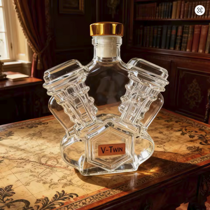 New V Twin Whiskey Bottle, H.D. Pan Head Style Engine Whiskey Bottle1