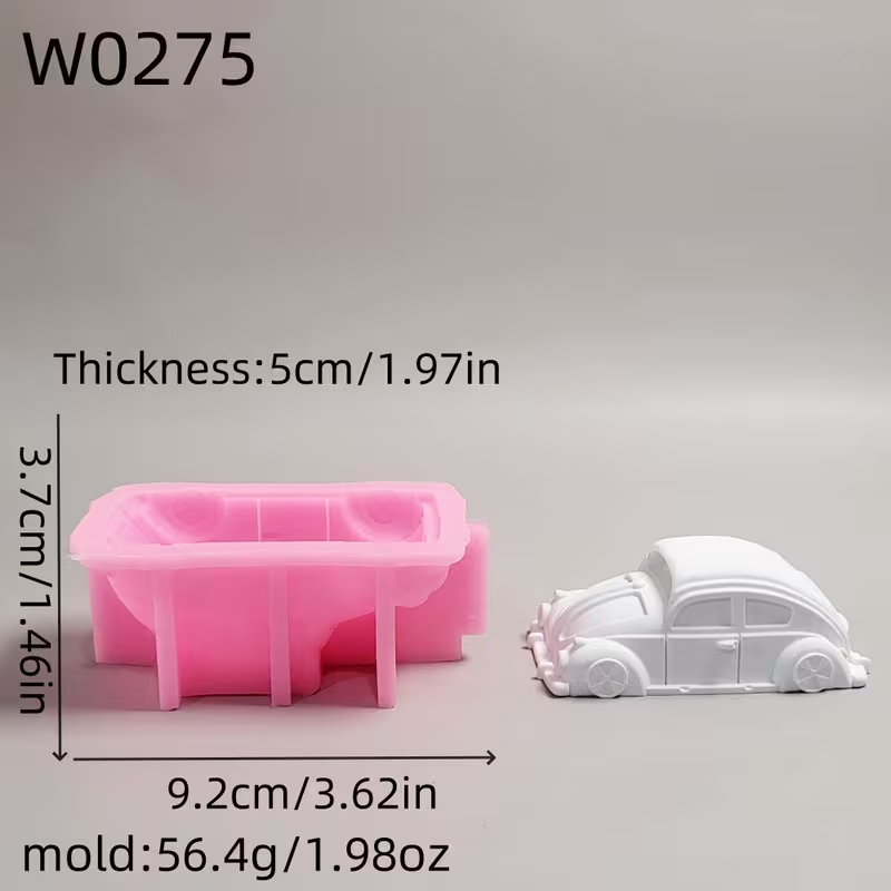 NEW Small VOLKSWAGEN BUG SILICONE MOLD  Plaster , Candle AND MORE1