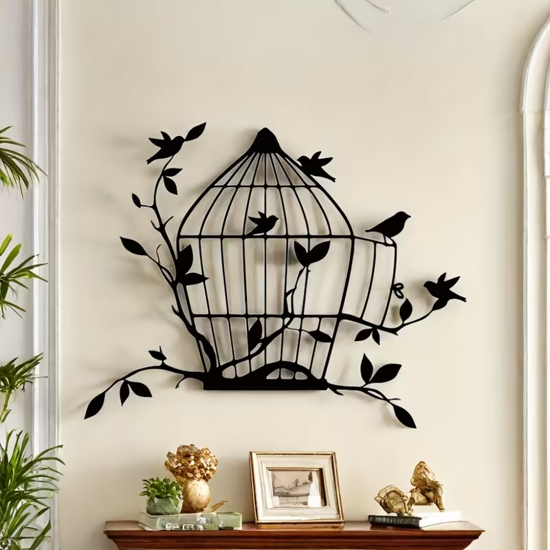 NEW Unique Metal Birdcage Wall Art2