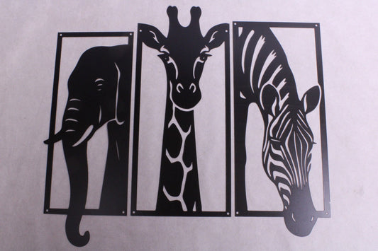 NEW Wildlife Jungle Theme Metal Art Sculptures (3 )0