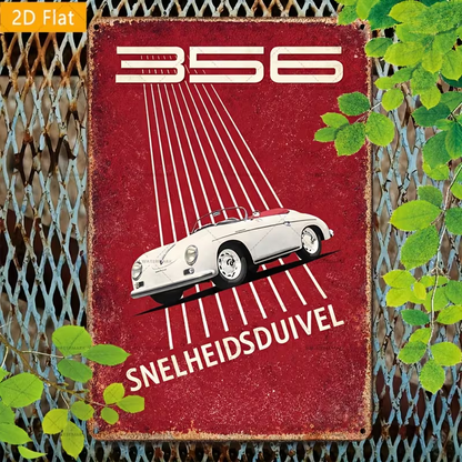 NEW German 356 Porsche Speedster "Snelheidsduvel " Metal Sign 0
