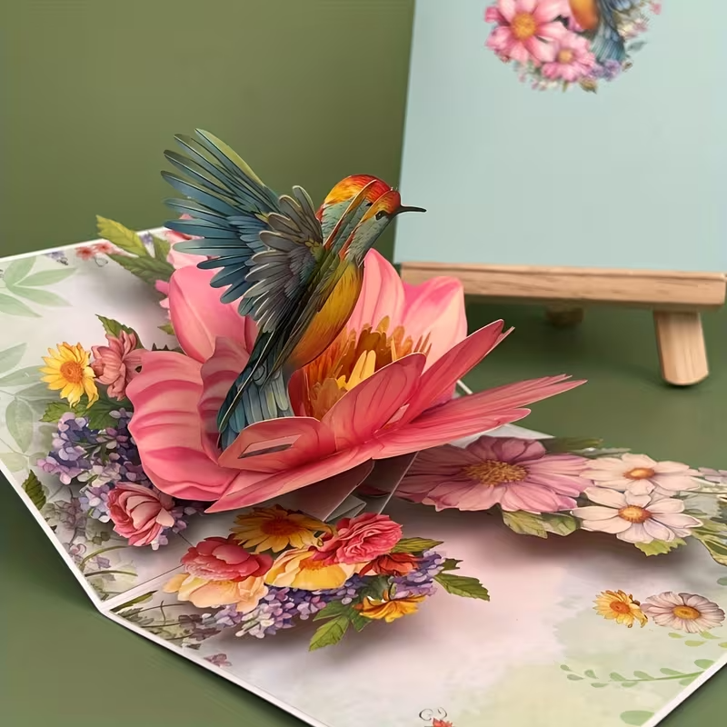 Any Occasion Hummingbird KingFisher   Pop Up Greeting Card2