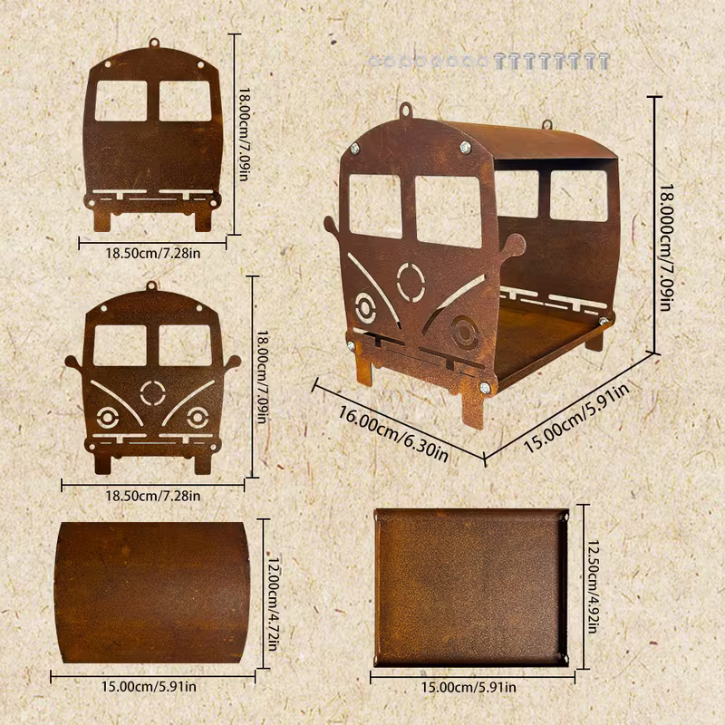 NEW Bird House Volkswagen Bus Rusty Metal Design6