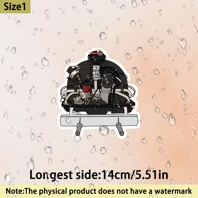 NEW Vintage  VW 36 HP Die Cut LG Engine Sticker , Low mileage ! FREE SHIPPING .1
