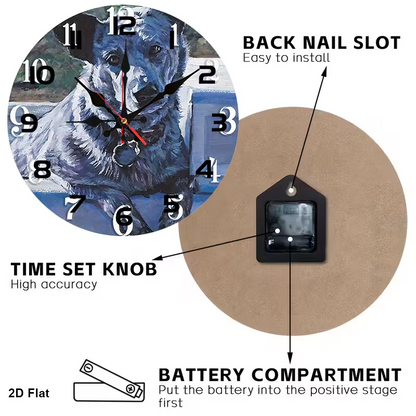 NEW Australian Cattle Dog Clock 10 Inch Round2