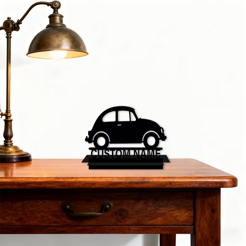 NEW Custom VW Bug Die Cut Metal Silhouette With Your Name or ?1