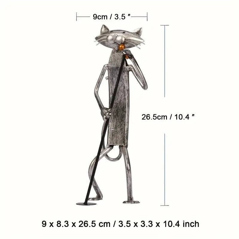NEW Cat Metal Sculpture, Vocal Musical Instrument1