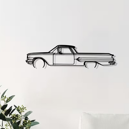 NEW 1960 CHEVY EL CAMINO Metal Silhouette Wall Art3