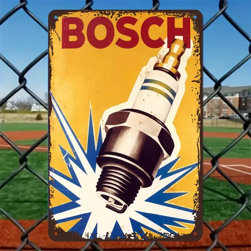 NEW Bosch Vintage Looking Metal Sign Bosch Spark Plug 7.8 x 11.8 inch4
